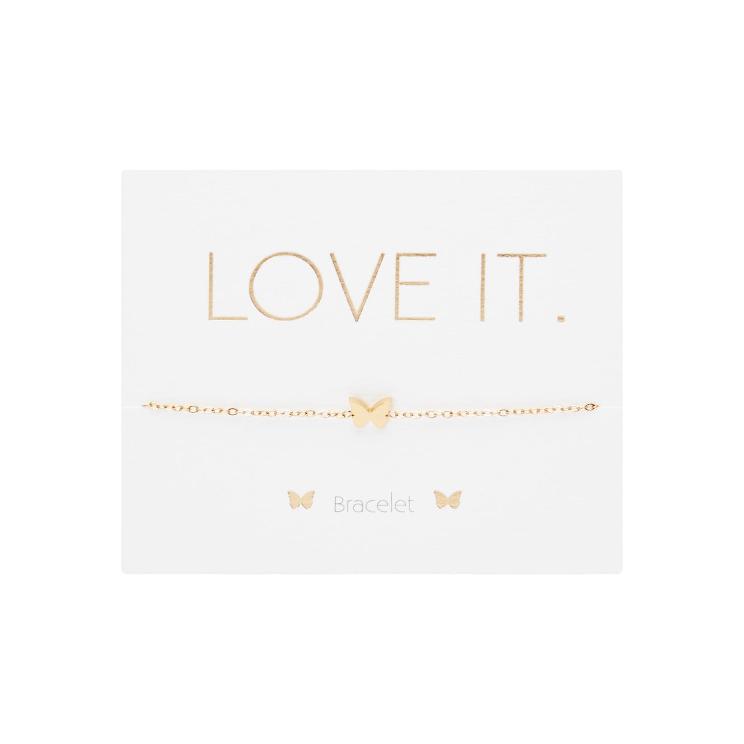 Armband - "Love it." - Schmetterling