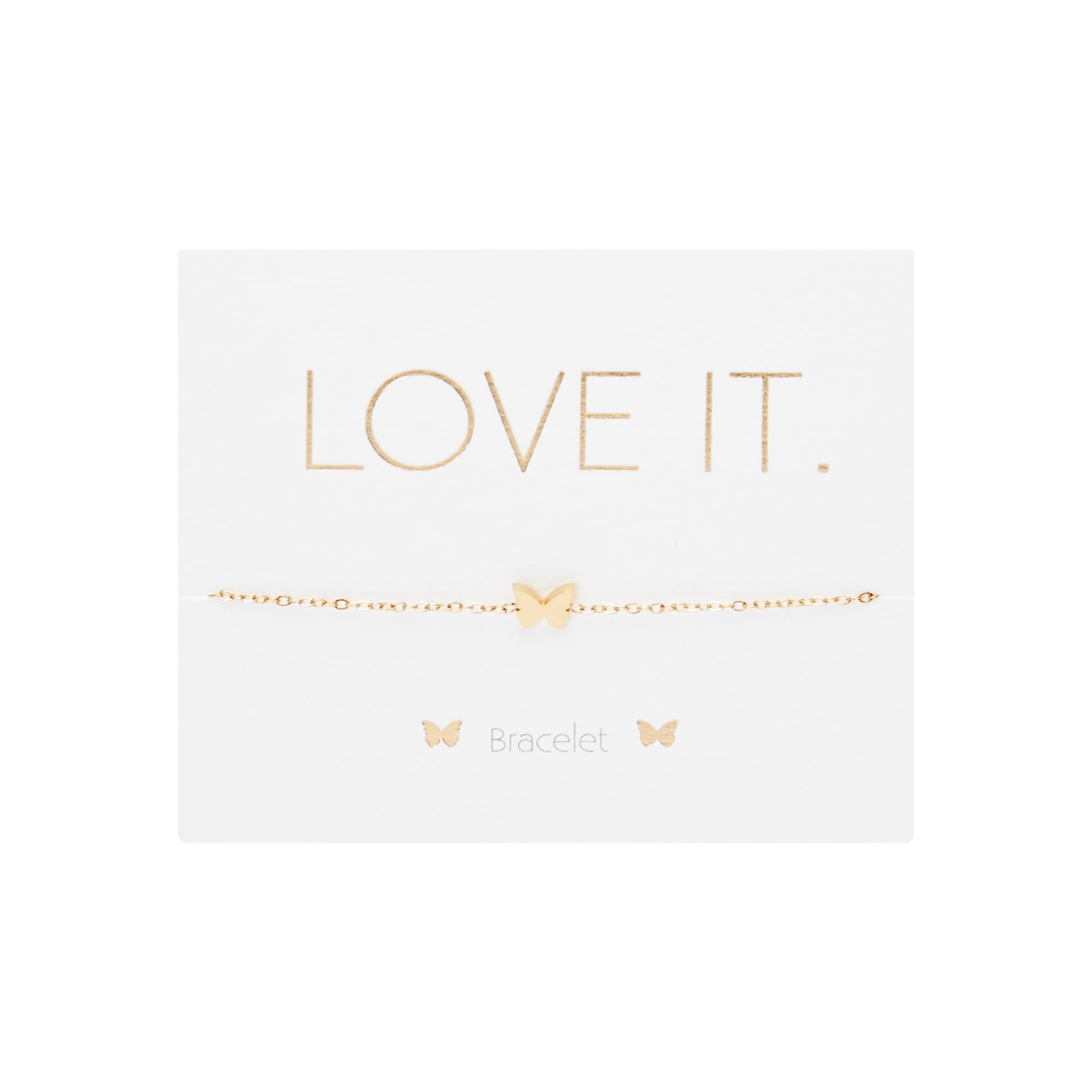 Armband - "Love it." - Schmetterling