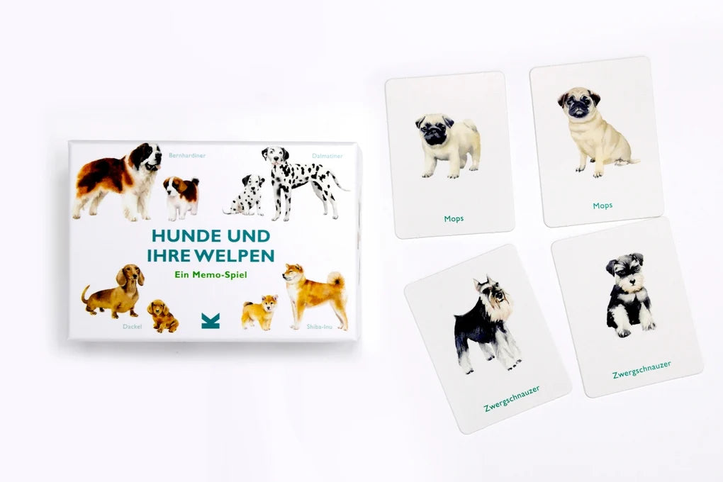Hunde und ihre Welpen - Memo-Spiel