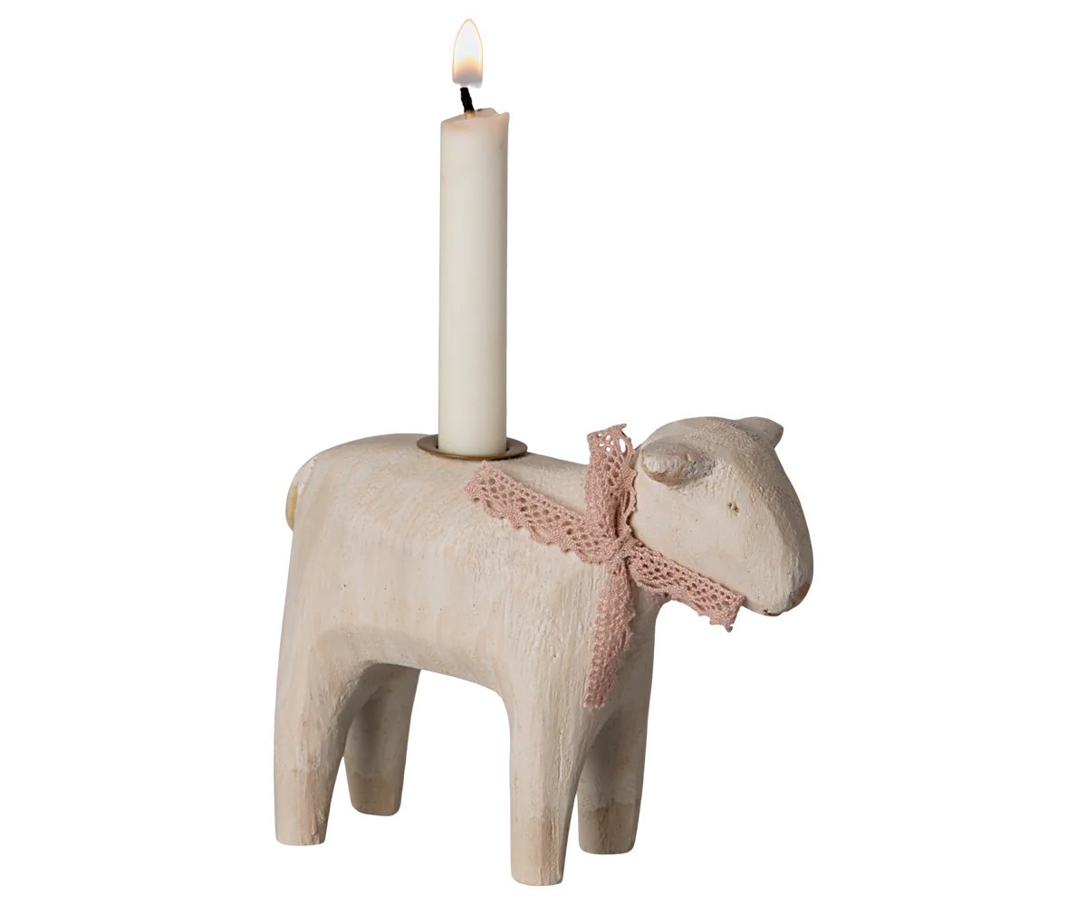 Kerzenhalter, Lamm - Rose