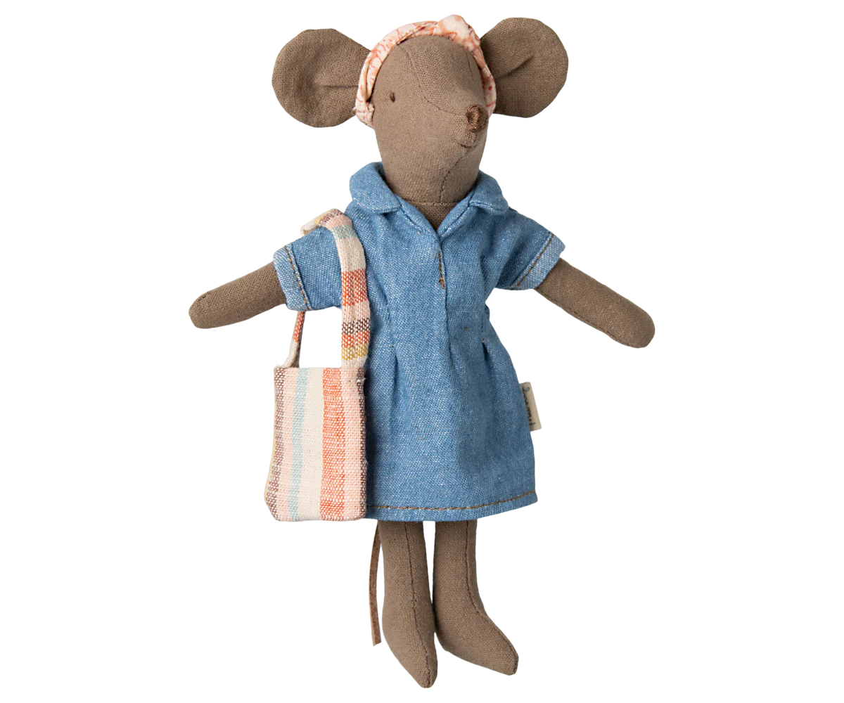 Jeanskleid und Tasche, Mama Maus