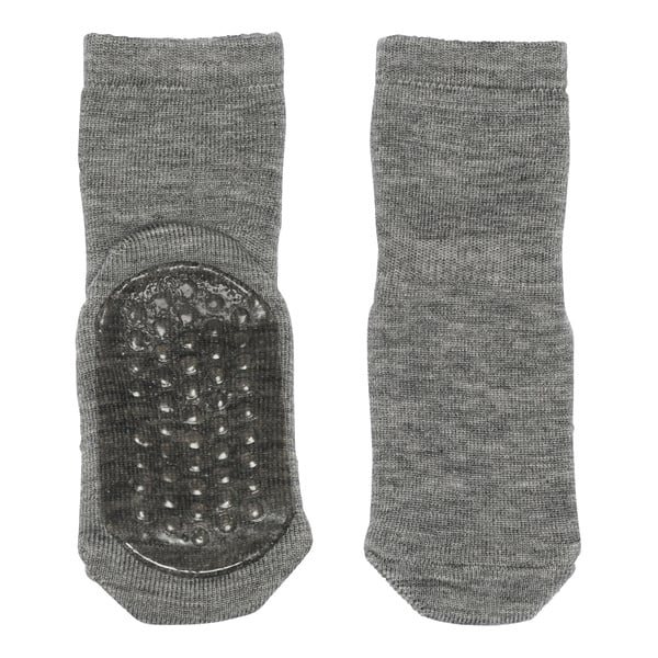 Stoppersocken aus Wolle - grey melange