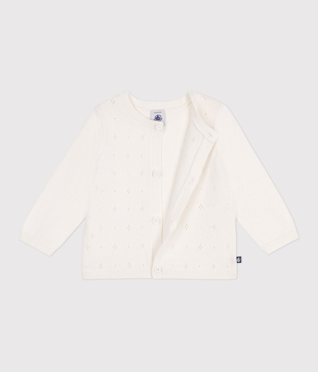 Baby-Cardigan aus Baumwolle mit Zierstrick