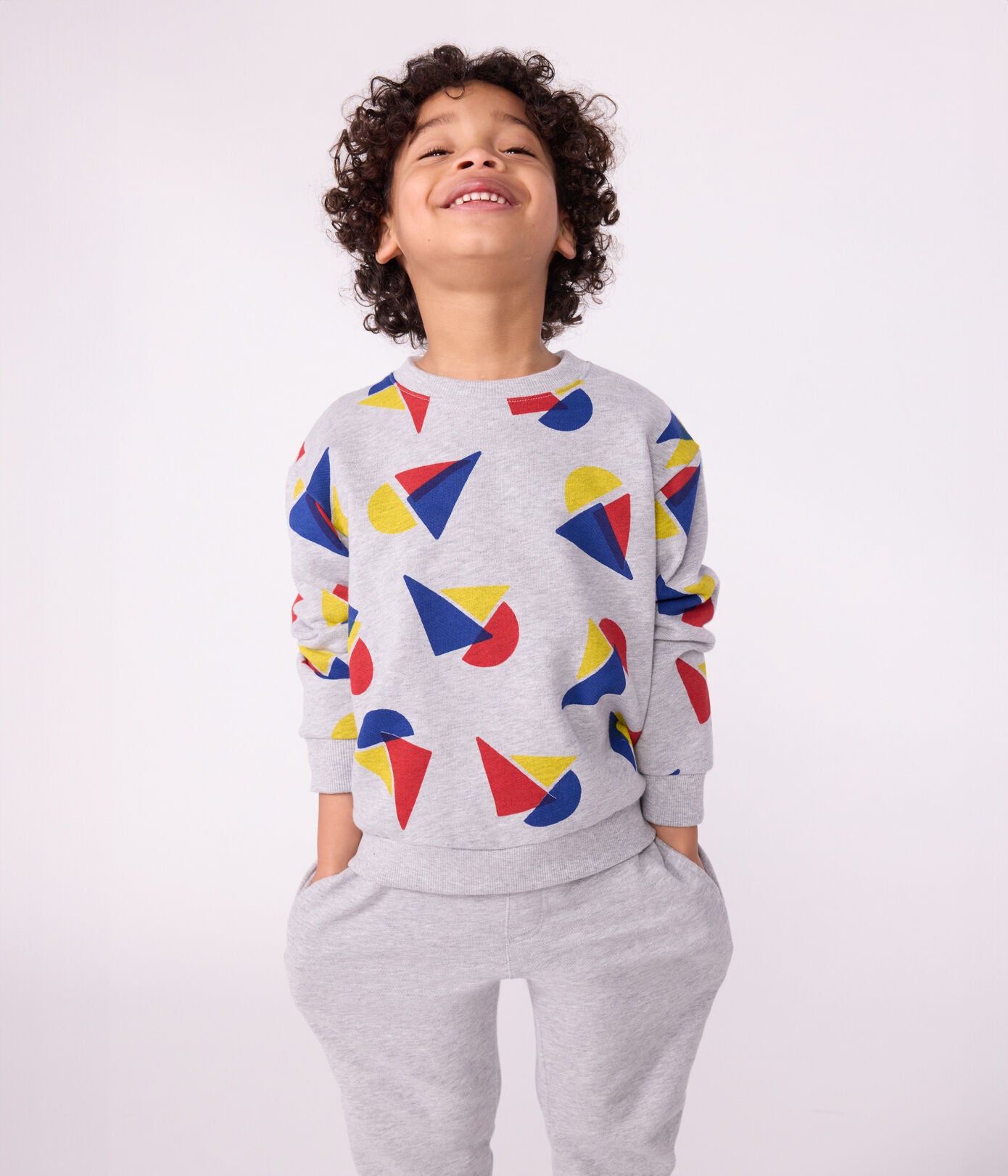 Kinder-Sweatshirt aus gemusterter Baumwolle