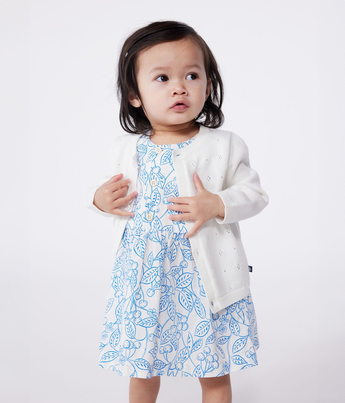 Baby-Cardigan aus Baumwolle mit Zierstrick