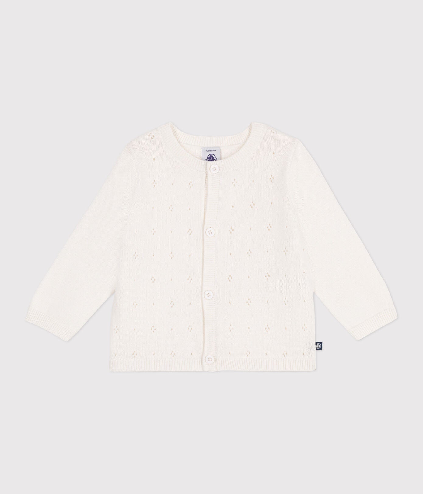 Baby-Cardigan aus Baumwolle mit Zierstrick