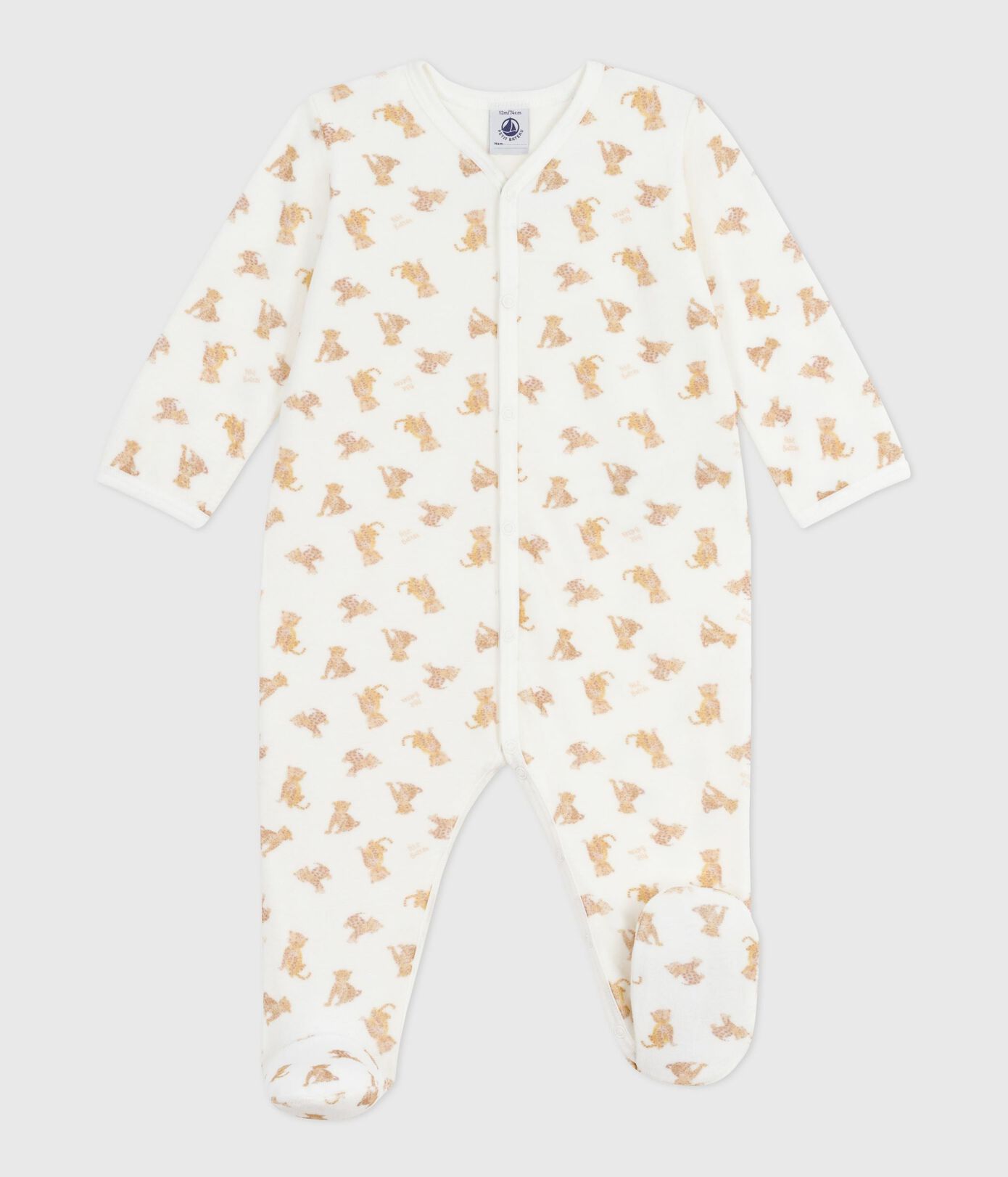 Strampler aus Nicki mit Leoparden-Motiv