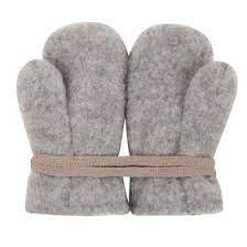 Baby Fäustlinge Fleece - steingrau