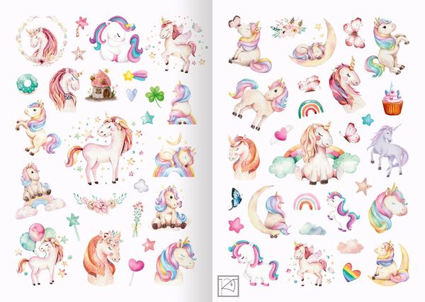 Meine Aquarell-Sticker - Einhörner