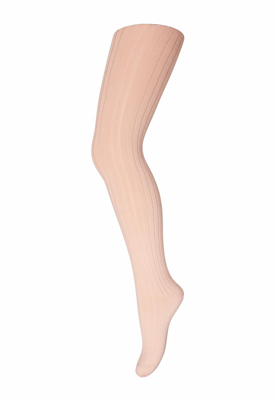 gerippte Wollstrumpfhose - rose dust