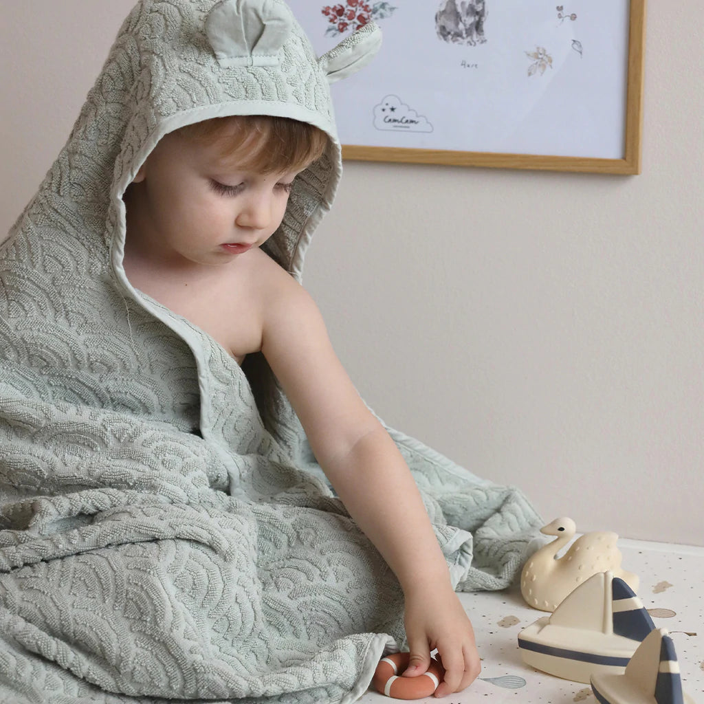 Kapuzenhandtuch mit Öhrchen, Junior - GOTS