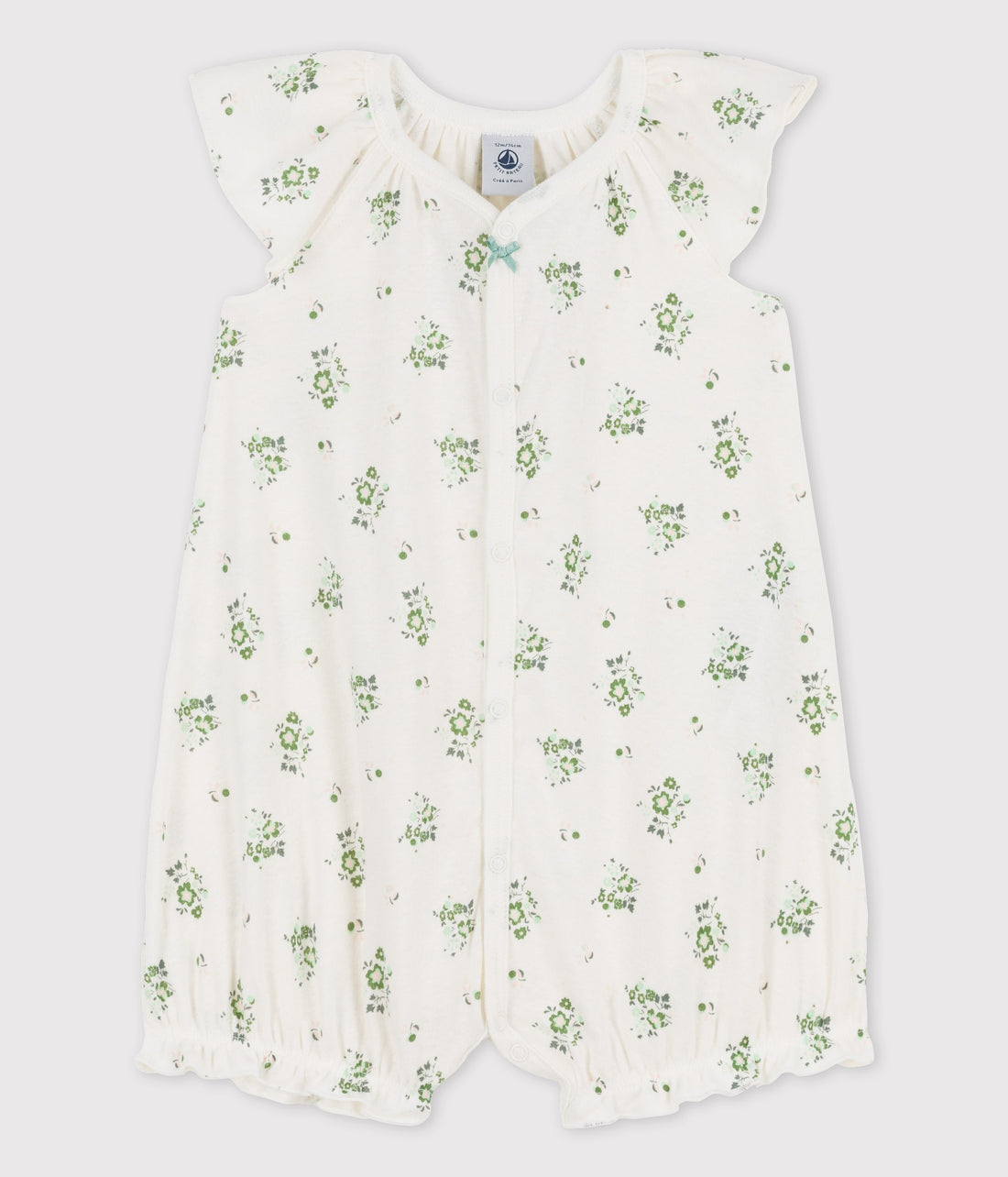 Baby Einteiler aus Baumwolle mit kleinen Blumen bedruckt