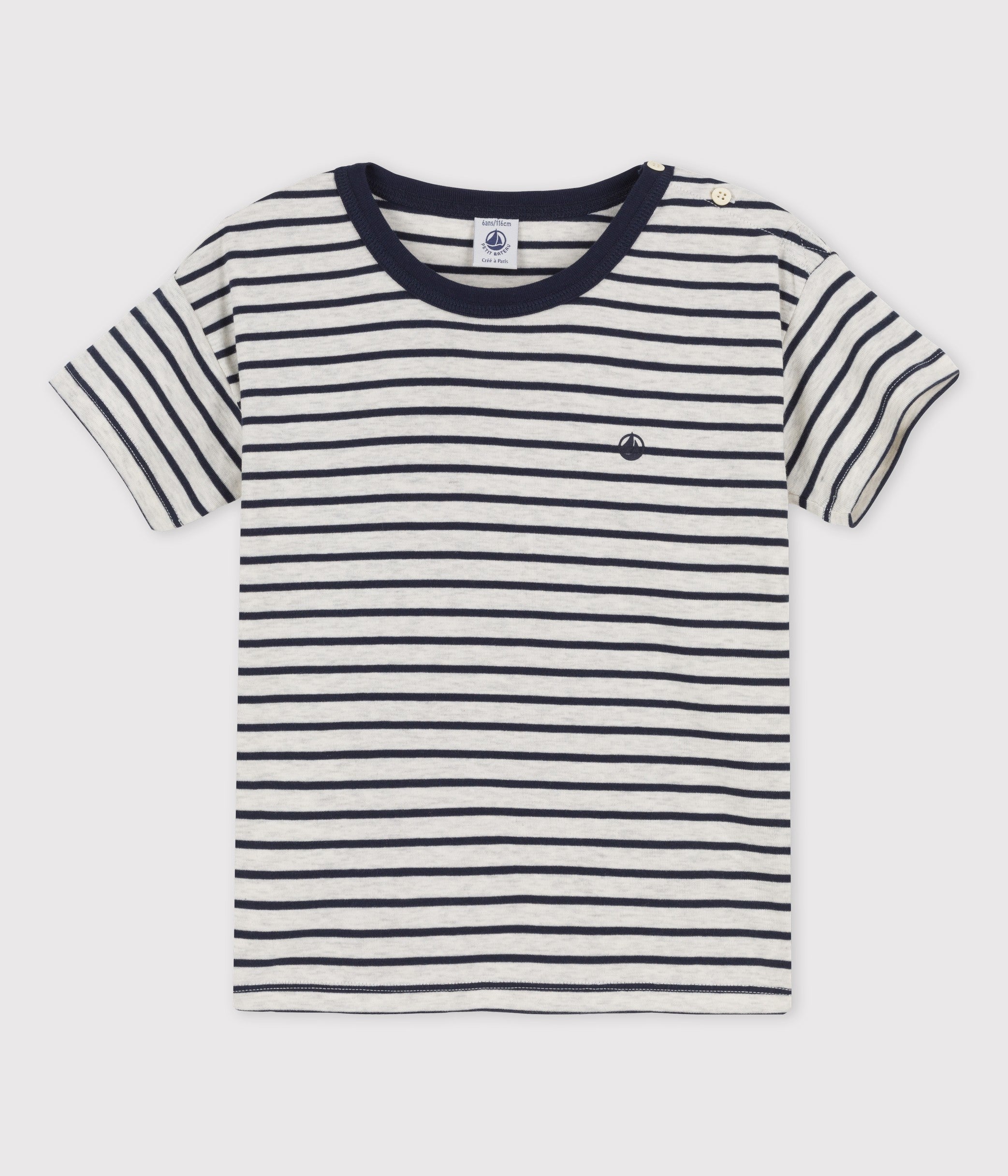 Kurzärmliges T-Shirt aus Baumwolle gestreift