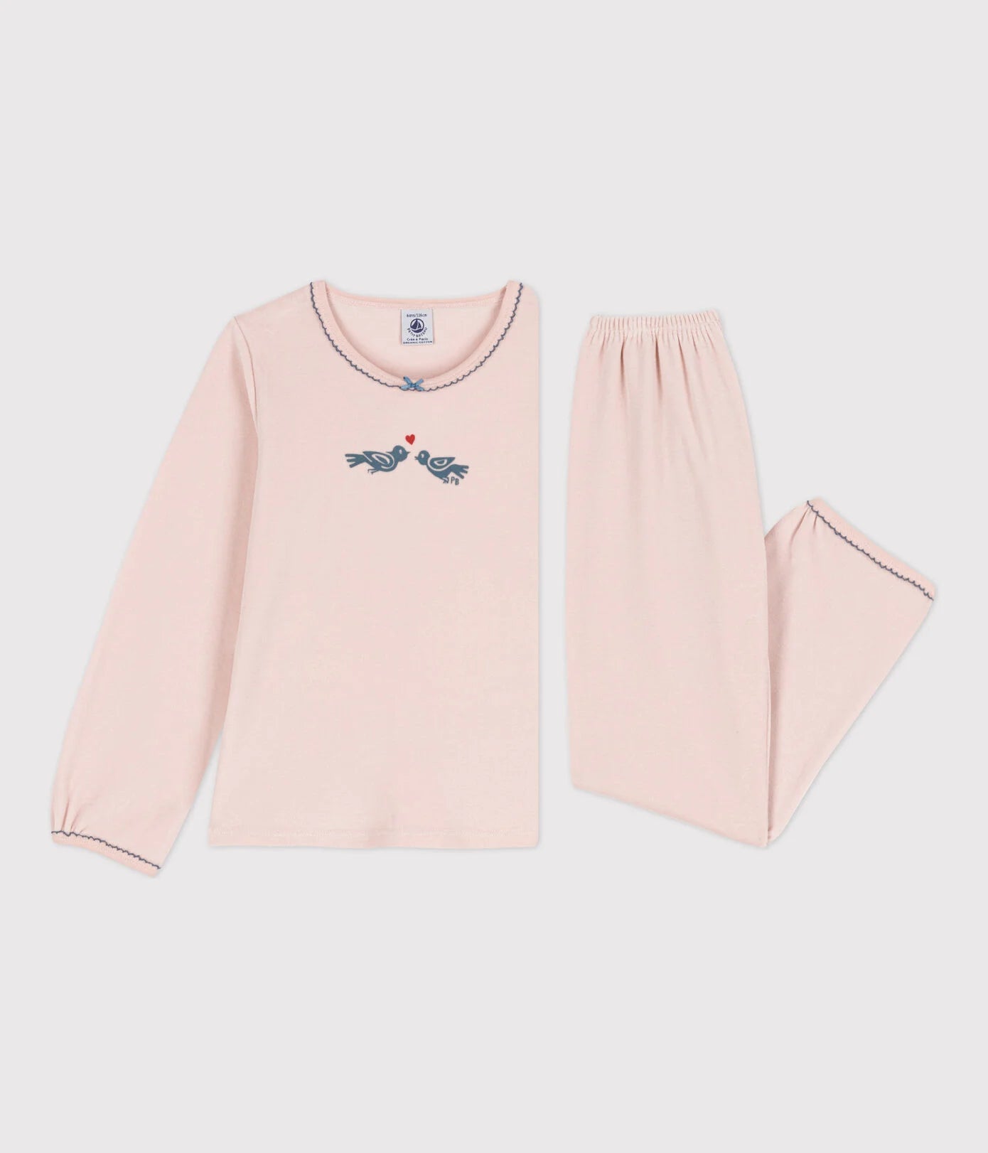 Samt-Pyjama mit Vogelmotiv