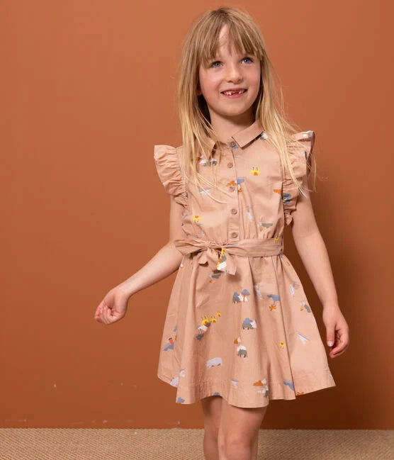 Ärmelloses Kinderkleid aus Popeline