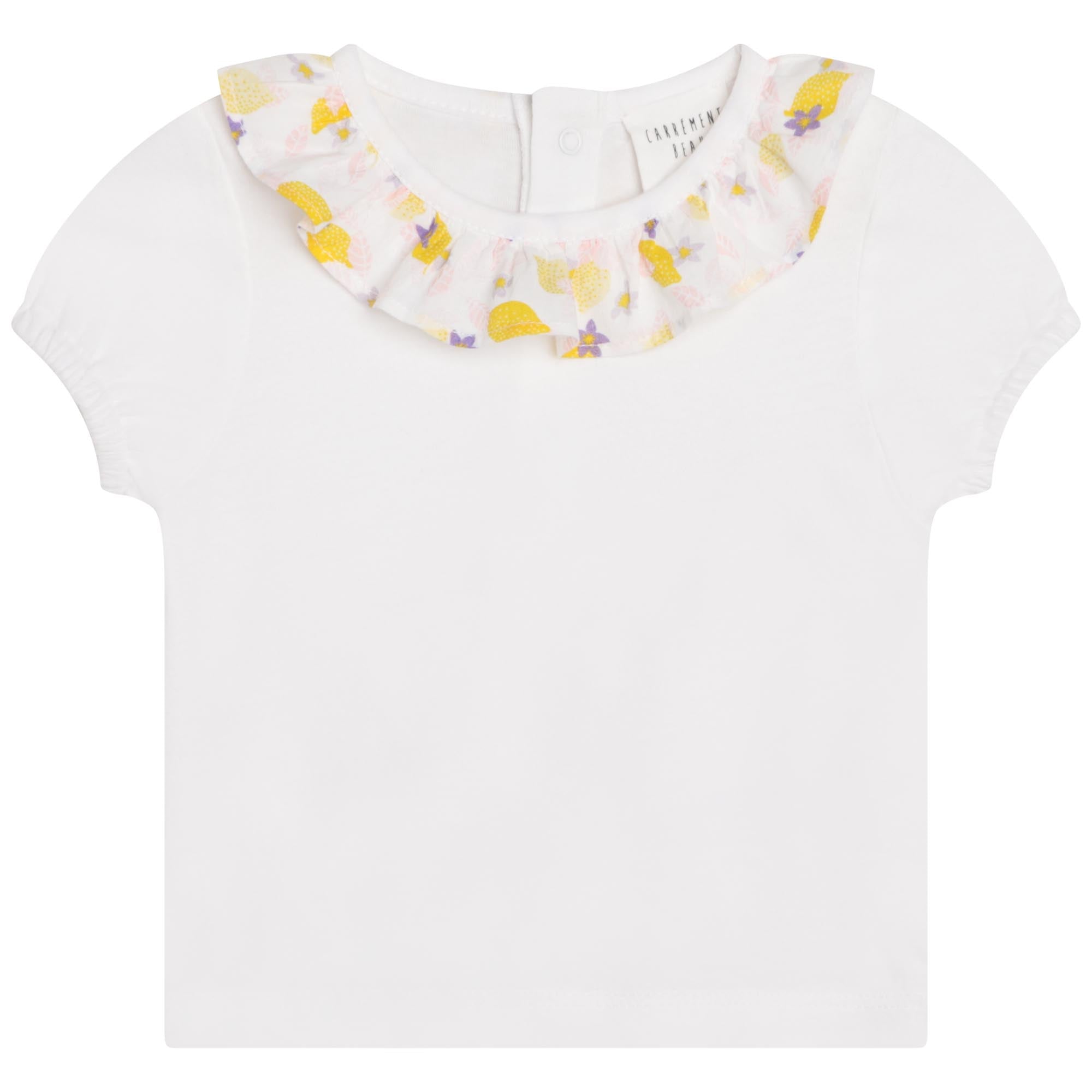 Baumwoll-T-Shirt mit Rüschen