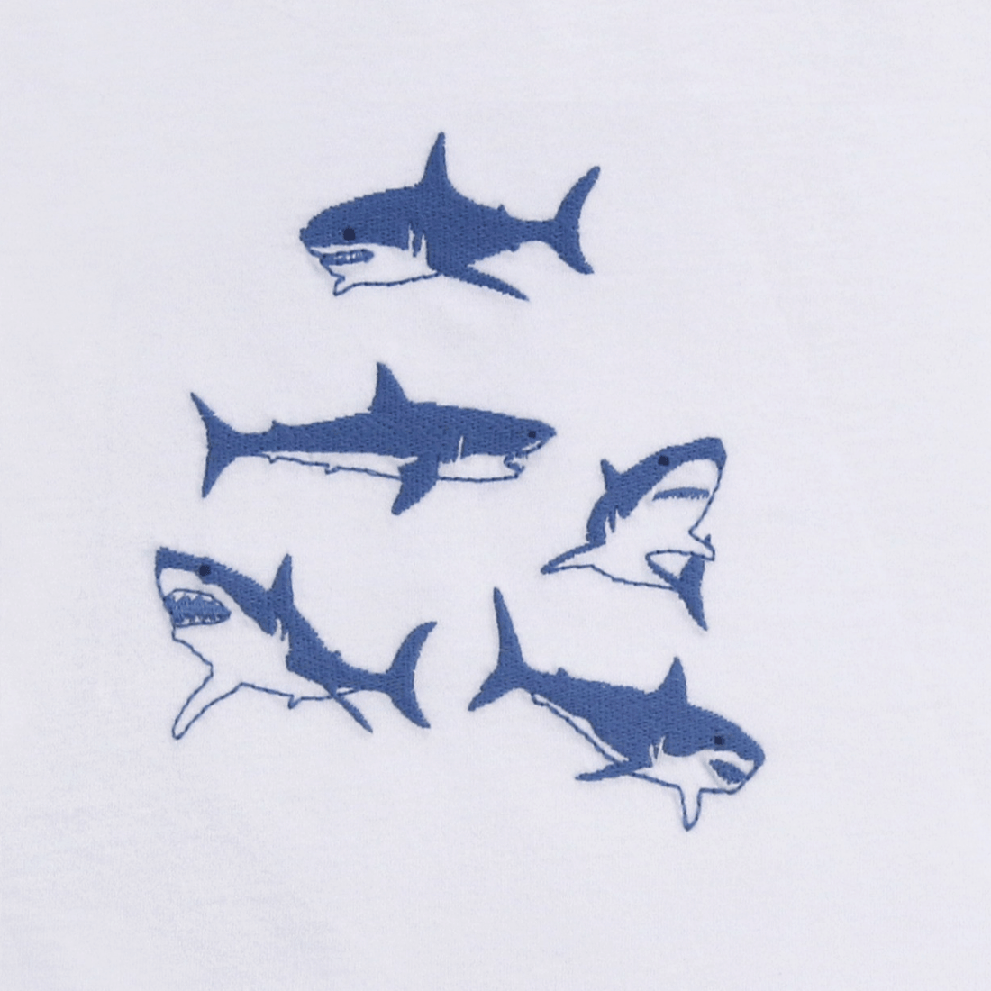 T-Shirt mit Haifischstickerei
