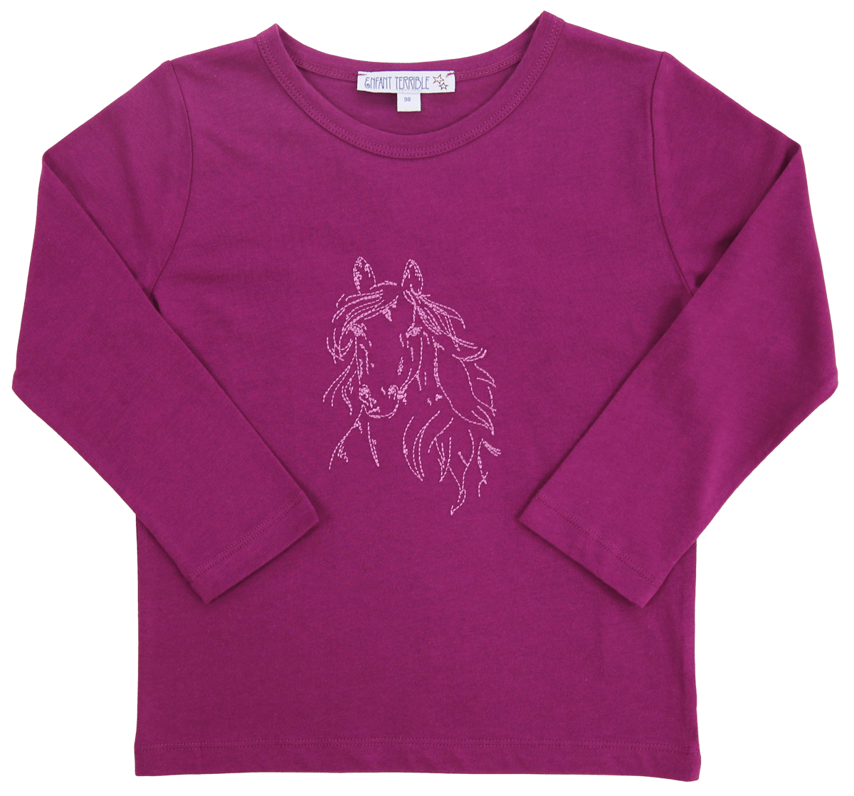 Langarm Shirt mit Pferdestickerei