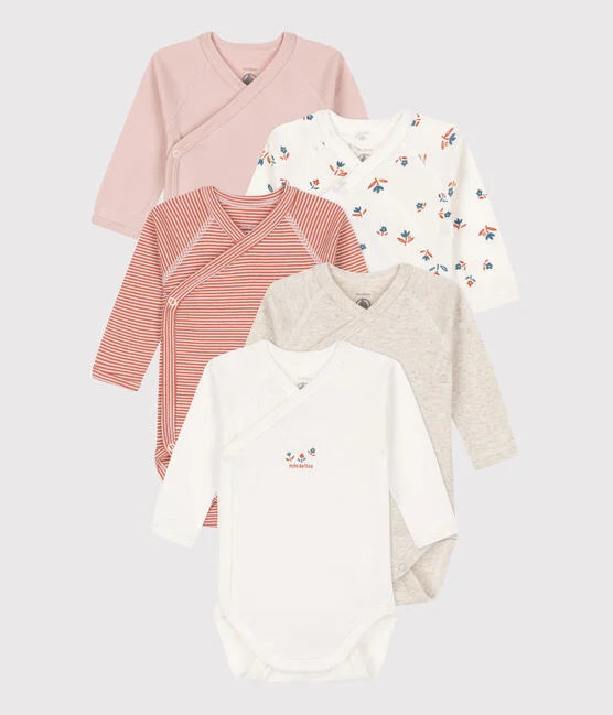 5er Set langärmlige Baby-Bodys
