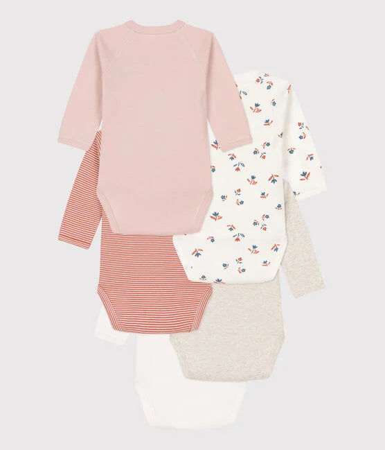 5er Set langärmlige Baby-Bodys