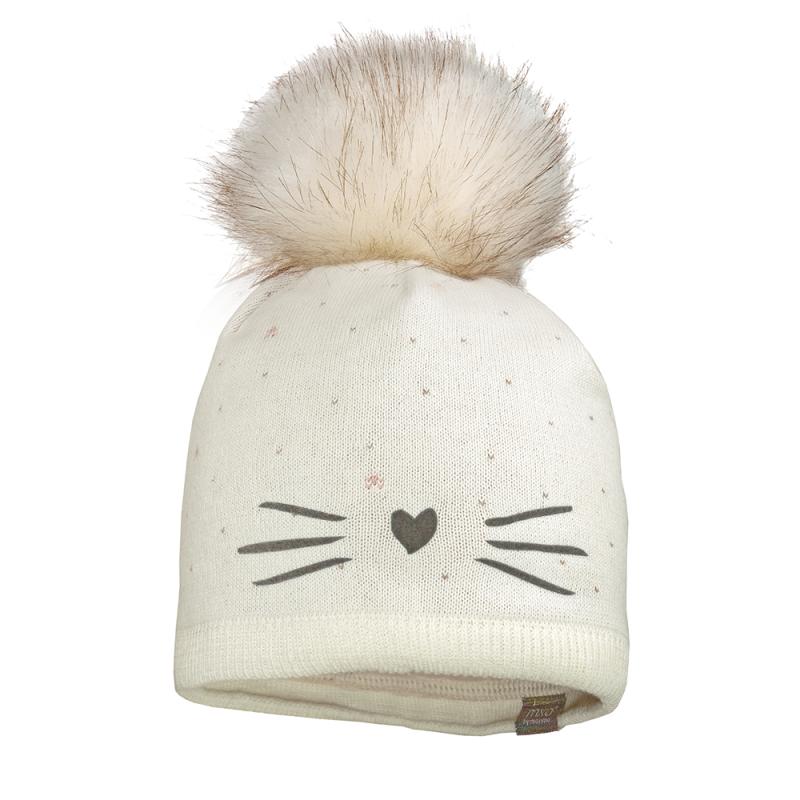 MINI Beanie mit Flockmotiv und Pompon