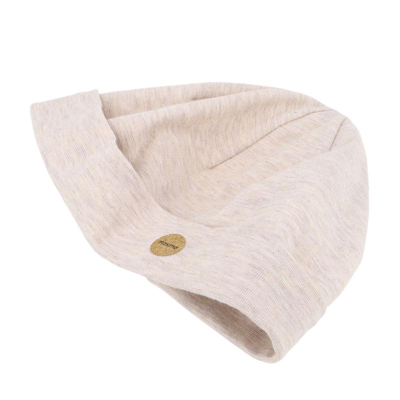 GOTS KIDS-Beanie mit Umschlag, Microringel, UV 50, beige