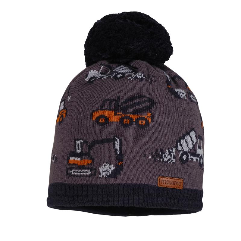 MINI Mütze, Baufahrzeuge mit Pompon