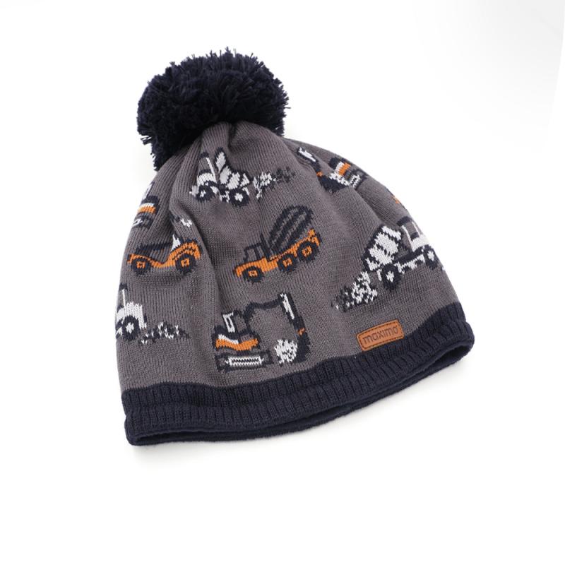 MINI Mütze, Baufahrzeuge mit Pompon