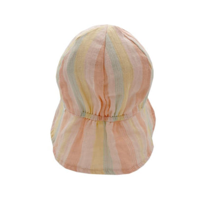 GOTS Schildmütze mit Nackenschutz und Bindeband, muschelrosa