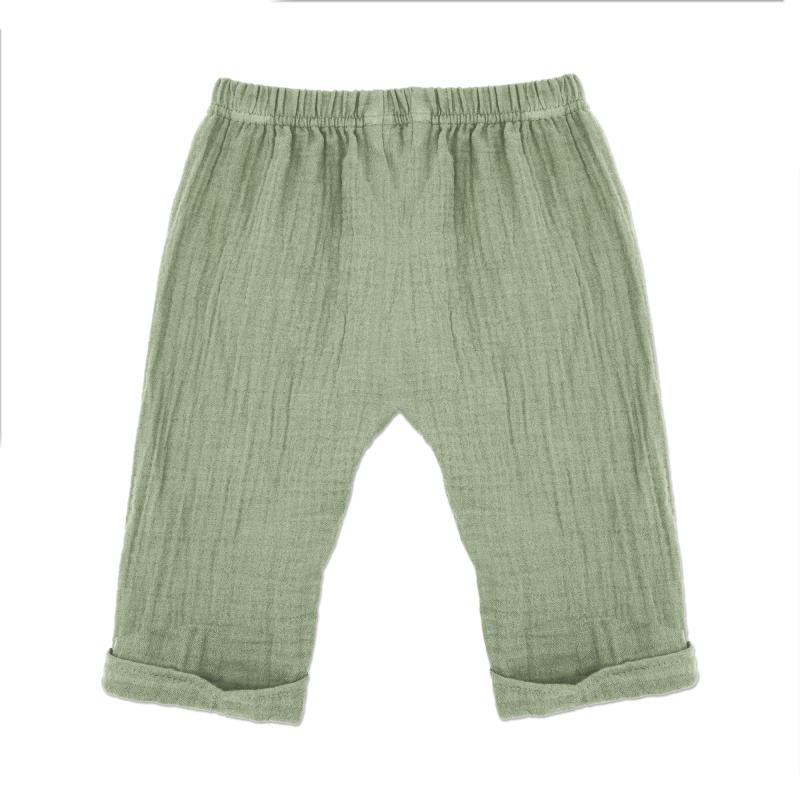 GOTS BABY Krempelhose, frostgrün
