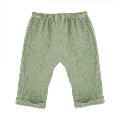 GOTS BABY Krempelhose, frostgrün