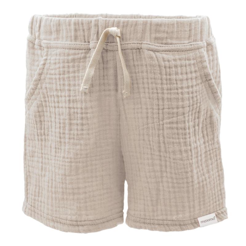 GOTS MINI Shorts Musselin, beigemeliert