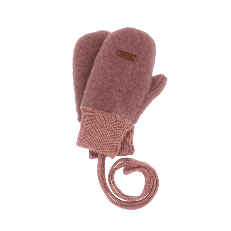 GOTS MINI Handschuhe mit Daumen, Wollfleece rosemeliert