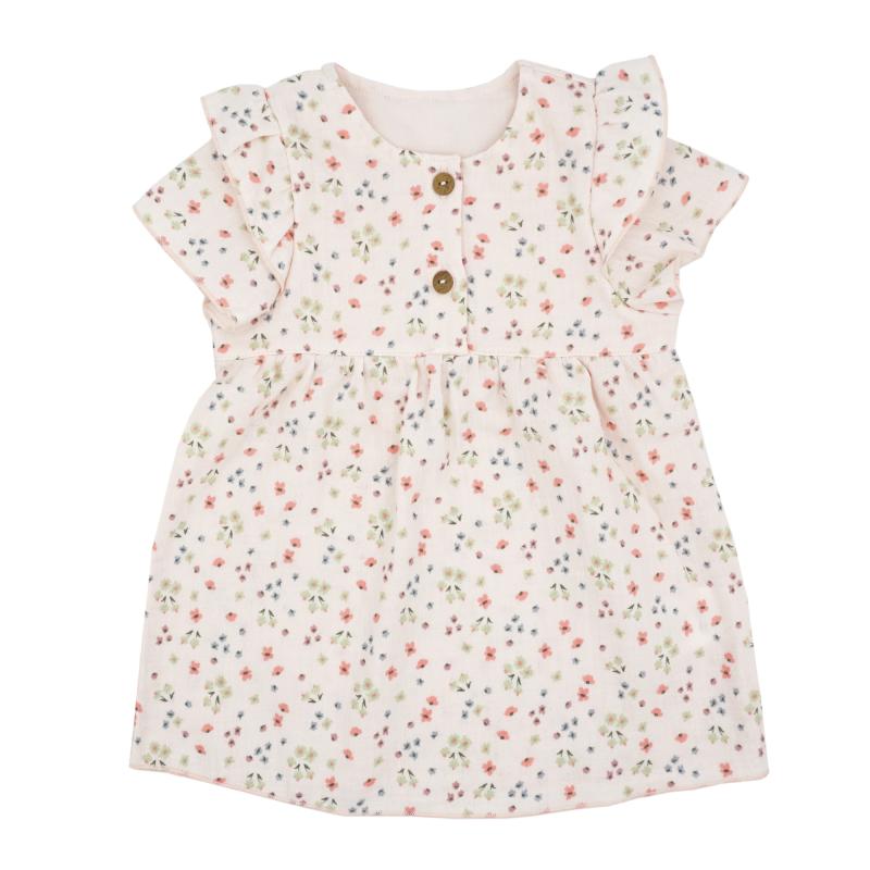 GOTS BABY Kleid, Kurzarm Musselinstoff