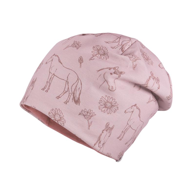 KIDS-Beanie, reversible,Futter Pferde/uni, UV 50