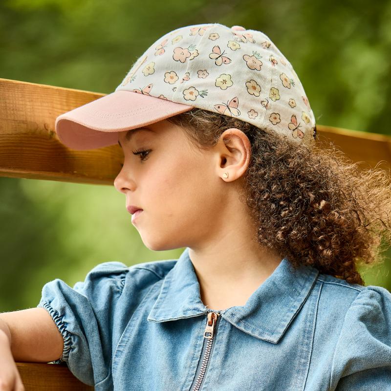 MINI GIRL-Cap Schmetterlinge mit Klettverschluß