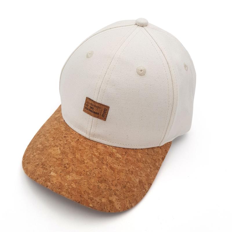 KIDS-Cap Waschoptik mit Korkschild und Klettverschluß, wollweiß