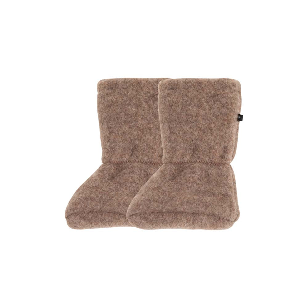 Baby Füßlinge Fleece - walnuss