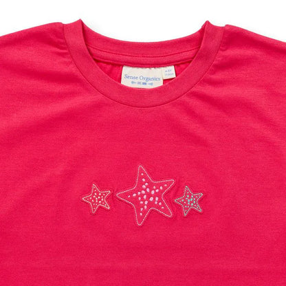 Kinder T-Shirt mit Seestern, Modell SOPHIE, pink
