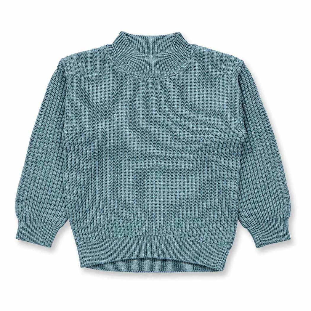 Kinder Strickpullover in salbeigrün mélange, Modell MARLEY