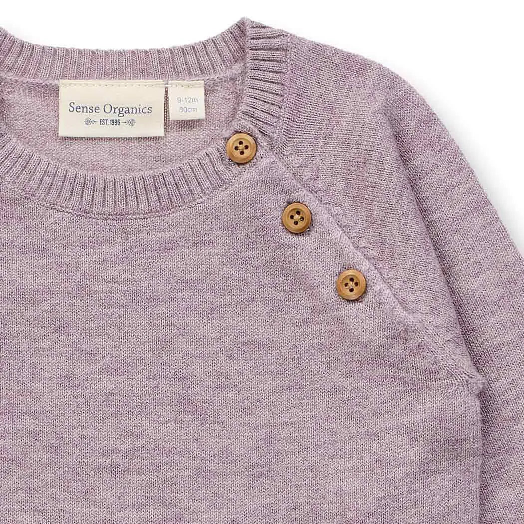 Baby Merino Strickpullover in mauve mélange, Modell SIROO