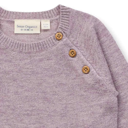 Baby Merino Strickpullover in mauve mélange, Modell SIROO