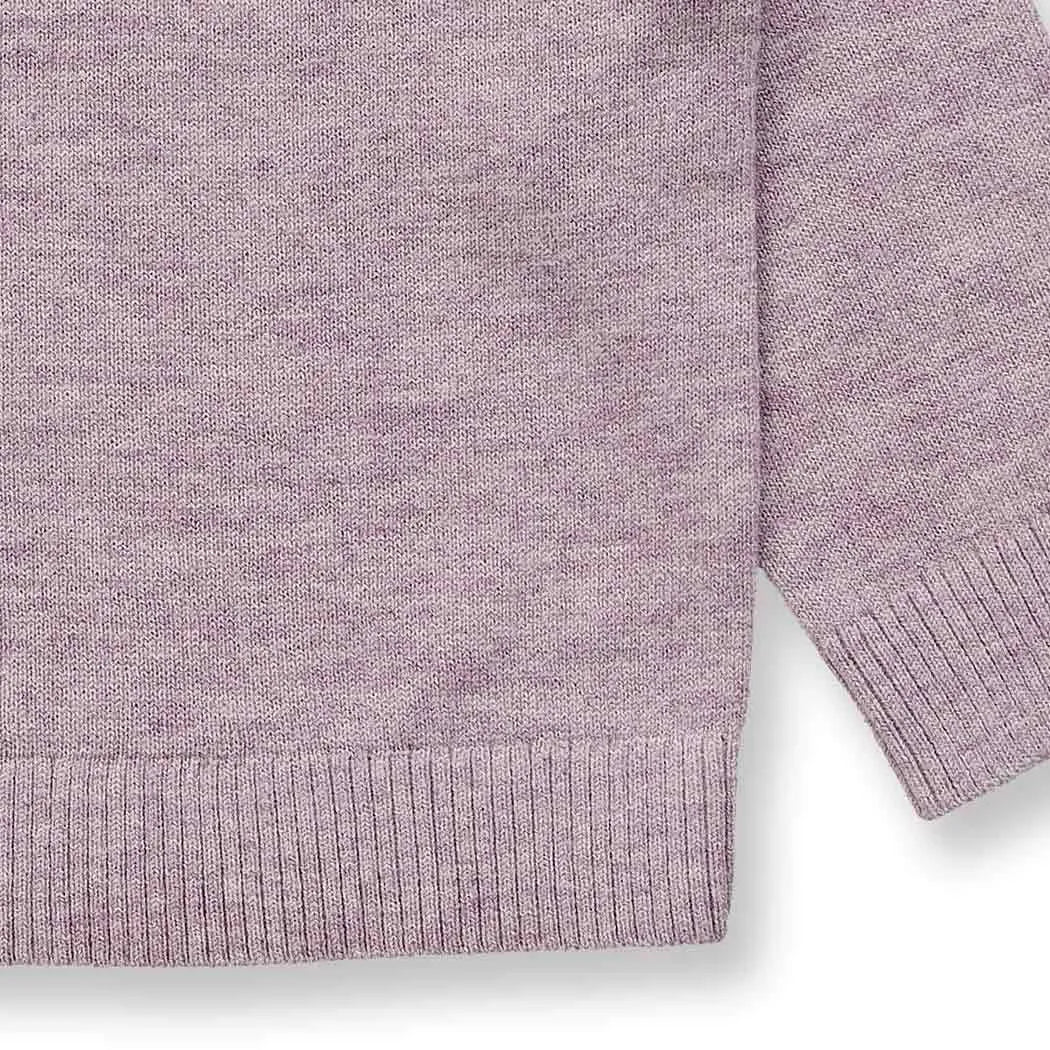 Baby Merino Strickpullover in mauve mélange, Modell SIROO