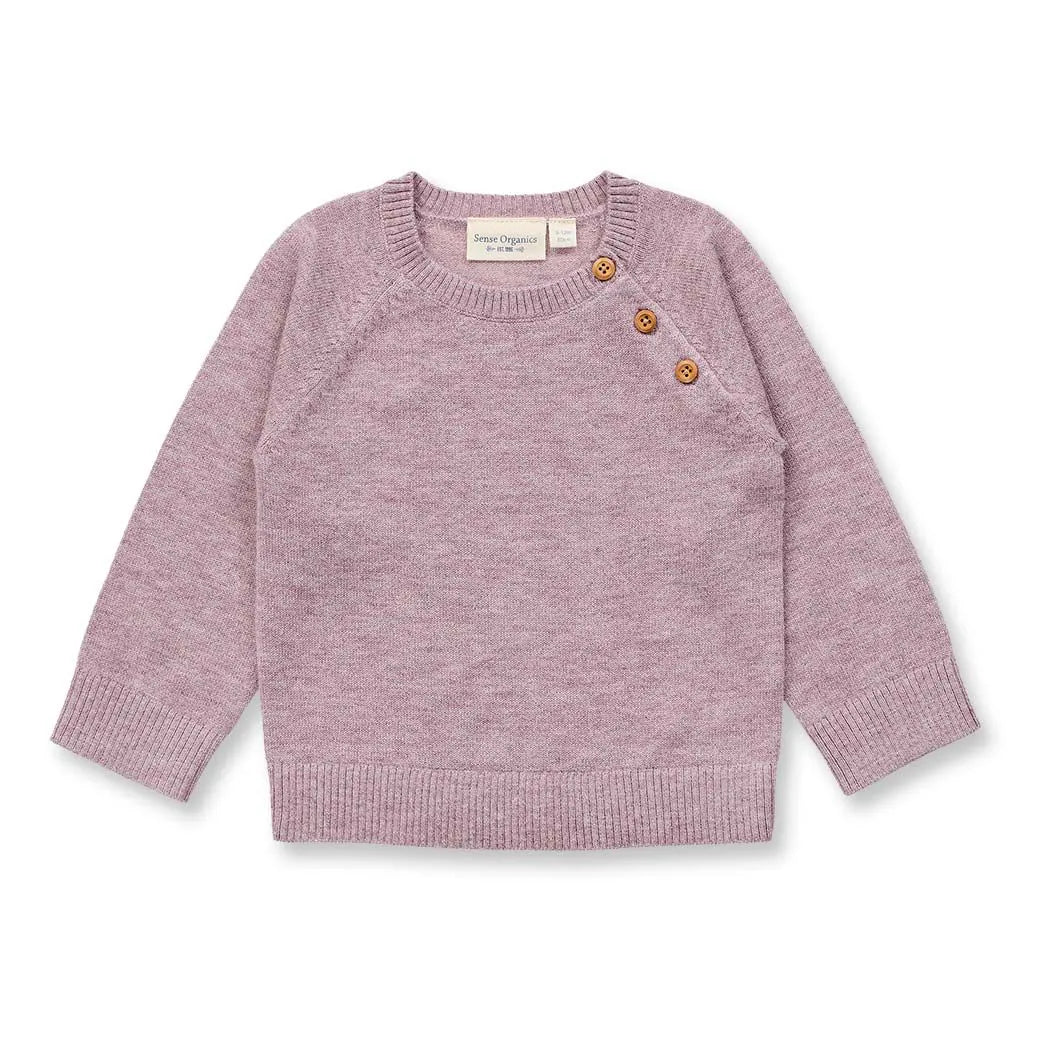 Baby Merino Strickpullover in mauve mélange, Modell SIROO