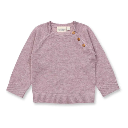 Baby Merino Strickpullover in mauve mélange, Modell SIROO