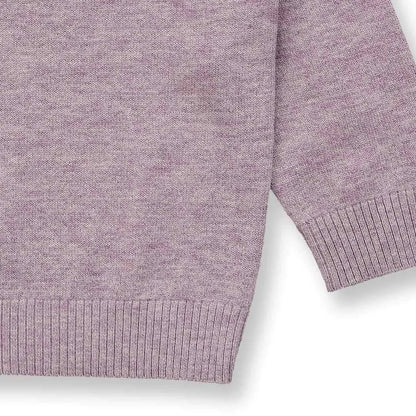 Kinder Merino Strickpullover in mauve mélange, Modell IKE