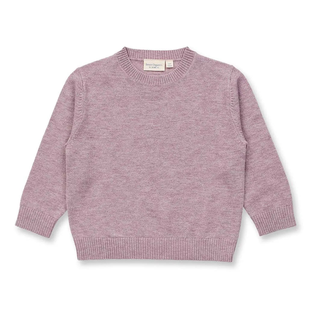 Kinder Merino Strickpullover in mauve mélange, Modell IKE