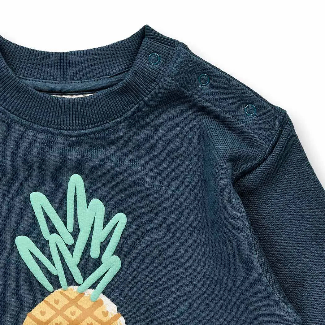 Baby Sweatshirt mit Ananas-Druck, Modell SIAM
