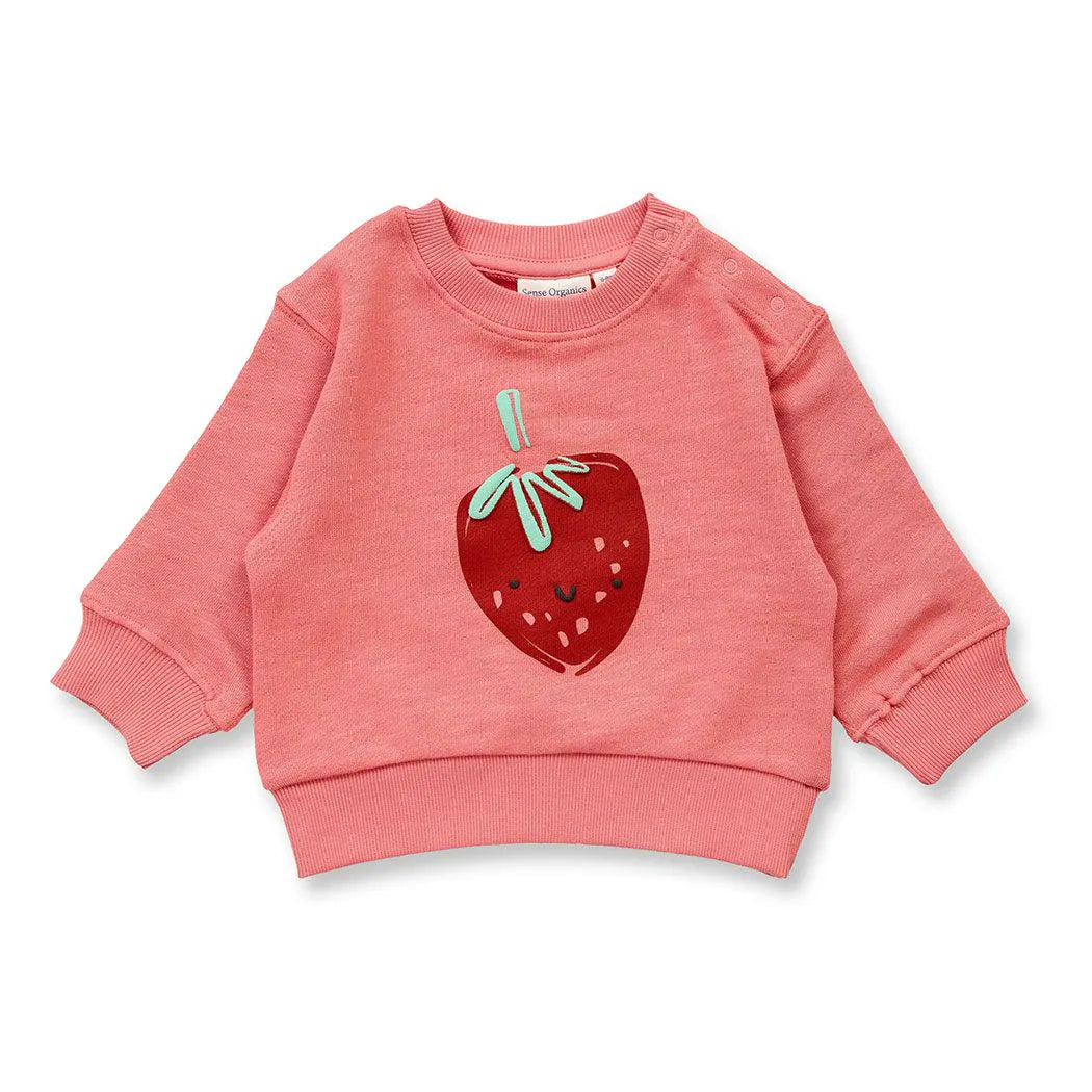Baby Sweatshirt mit Erdbeerdruck, Modell SIAM