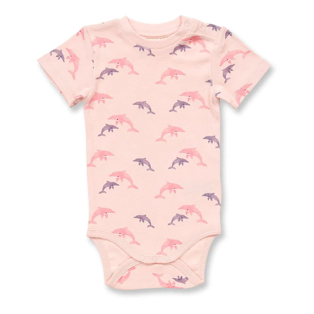Baby Body in rosa mit Delphin-Druck, Modell VARIN
